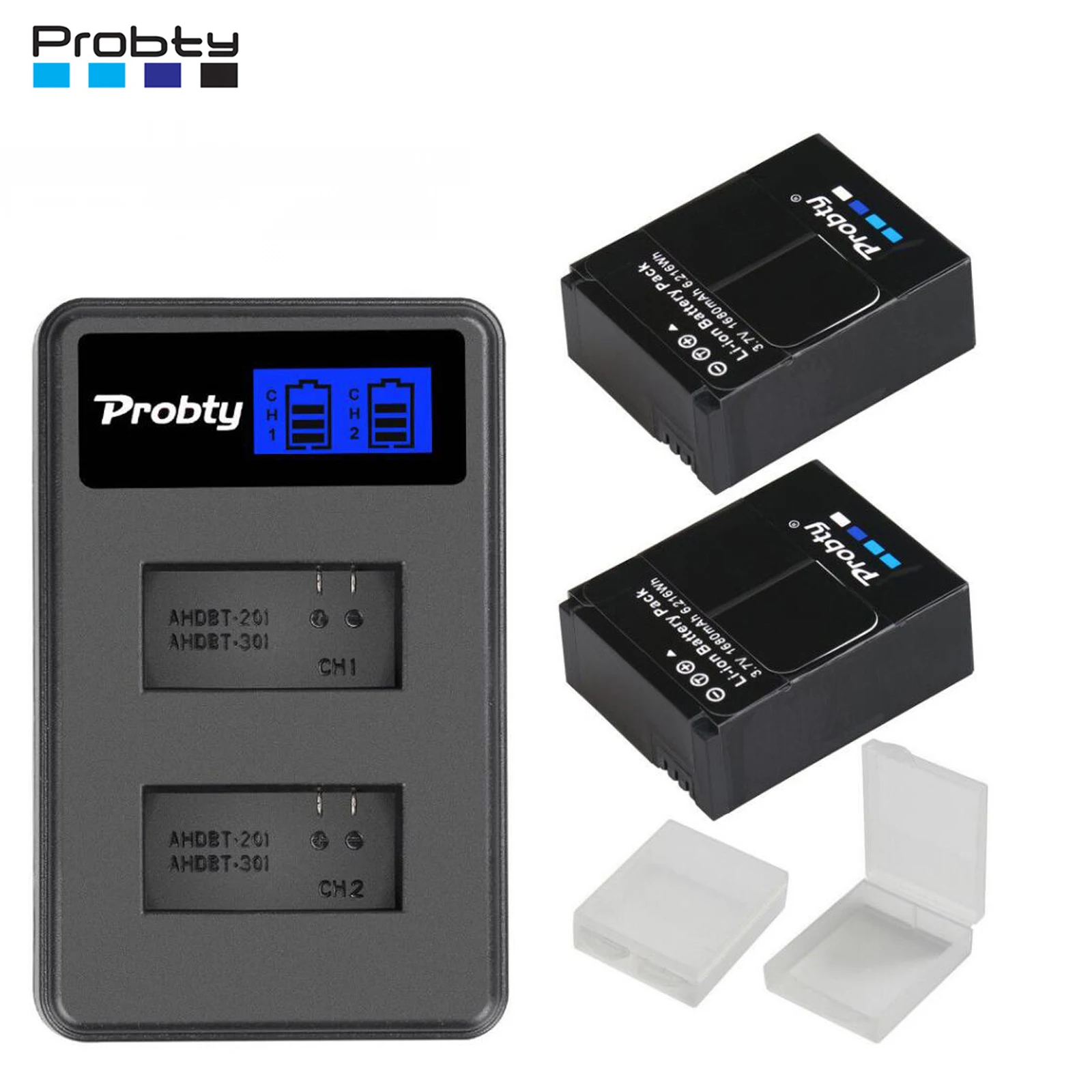 Probty 1680mAh AHDBT-301 Hero 3 Battery for GoPro Hero3 Hero 3 Hero 3+ Black White Silver Edition HD Camera