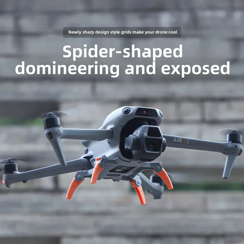 معدات الهبوط العنكبوتية القابلة للطي لـ DJI Air 3S/Air 3 ارتفاع تمديد دعم حامي الساق حماية سفلية ملحقات طائرات بدون طيار