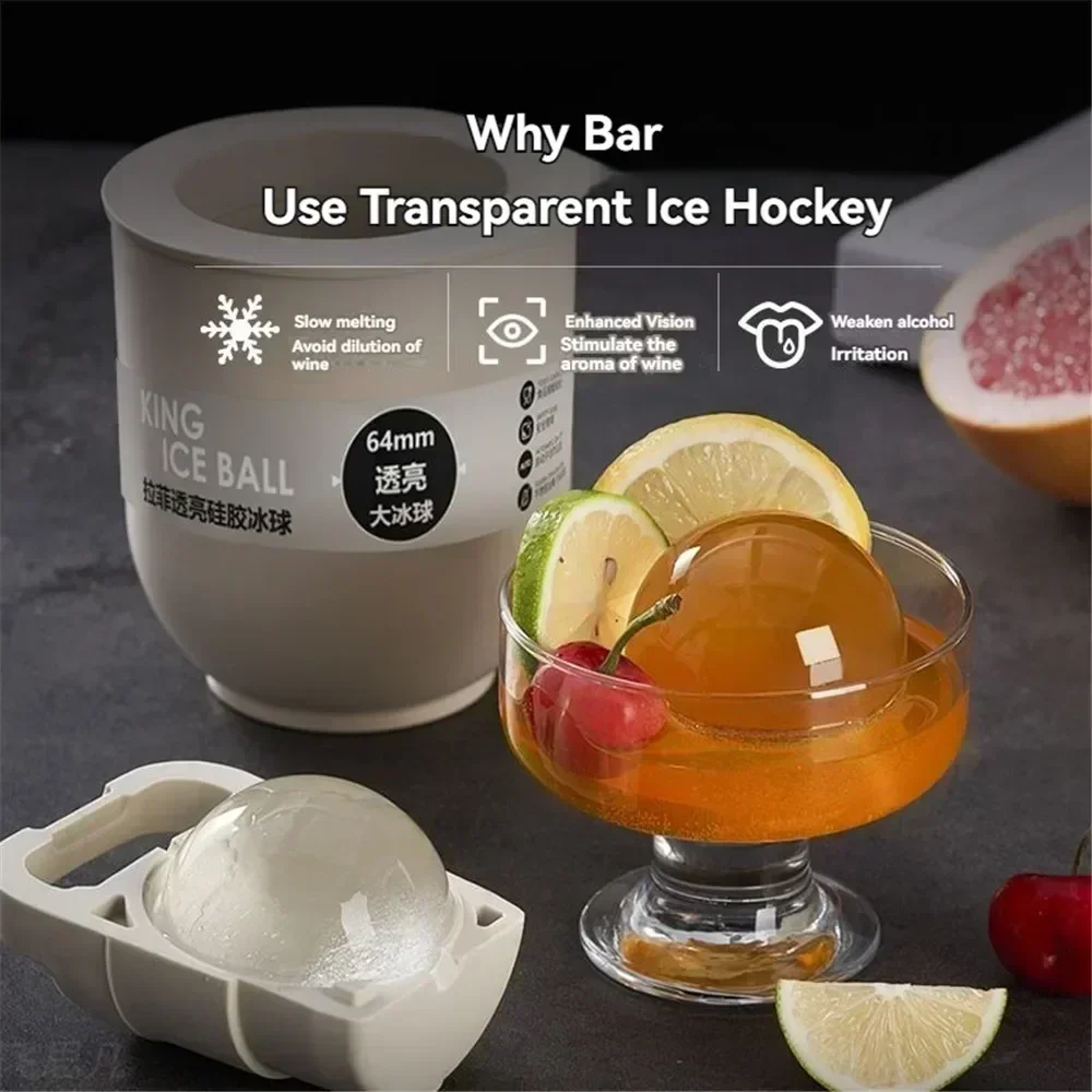 Ice Ball Mold Clear Whiskey Large No Bubbles Food Grade Ice Mold Large Round Ball Ice Tray
