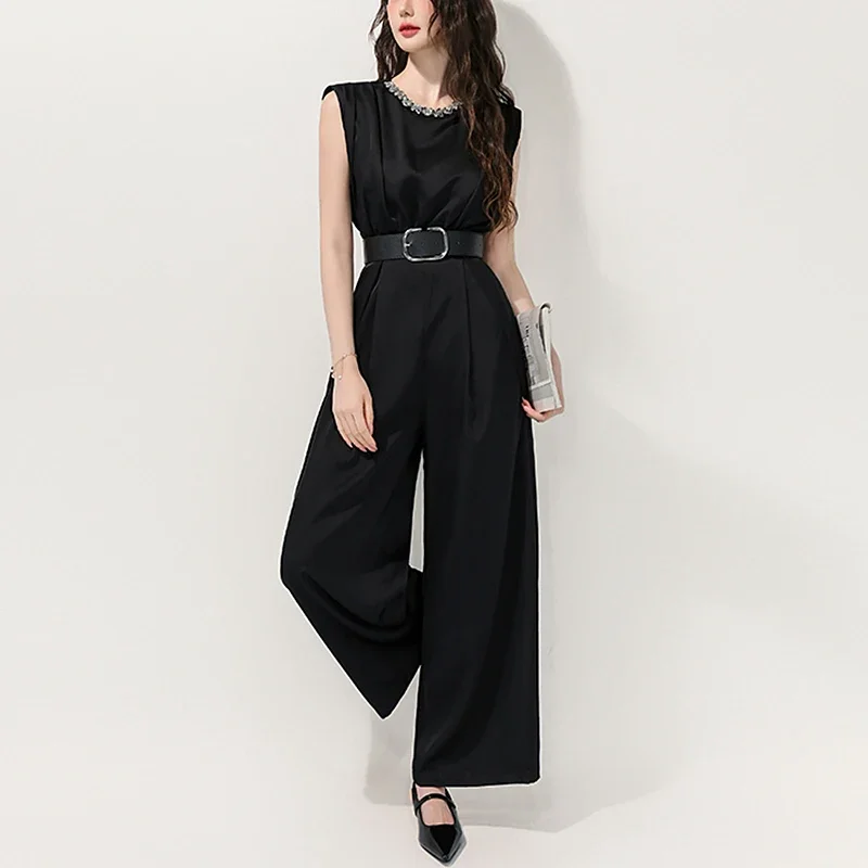 

Korean Fashion Black Jumpsuit Women High Waist Office Lady Jumpsuits Combinaison Femme Elegant Overalls Clothes