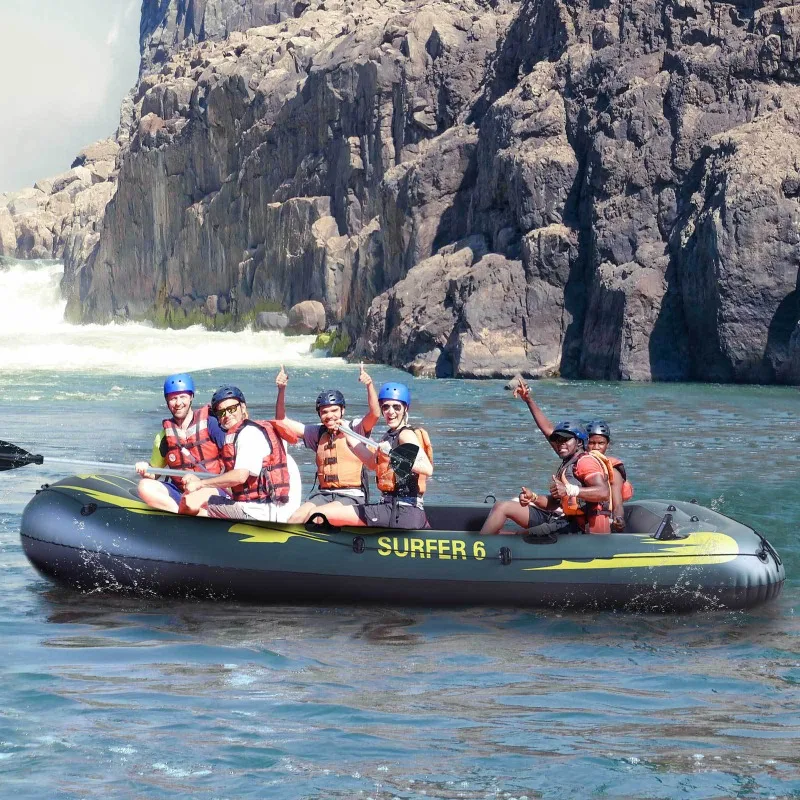 Bote de Pesca Inflable de Gran Capacidad Hecho de Material Grueso y Resistente al Desgaste, Bote Portátil y Plegable para Exteriores