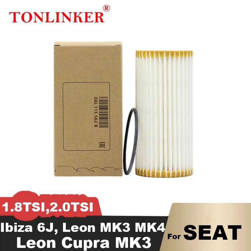 

TONLINKER Oil Filter 06L115562B For SEAT Leon MK3 MK4 1.8TSI 2.0TSI LeonCupr Ibiza 6J 06L115466C 2012-2015 2016-2020 2021 2022