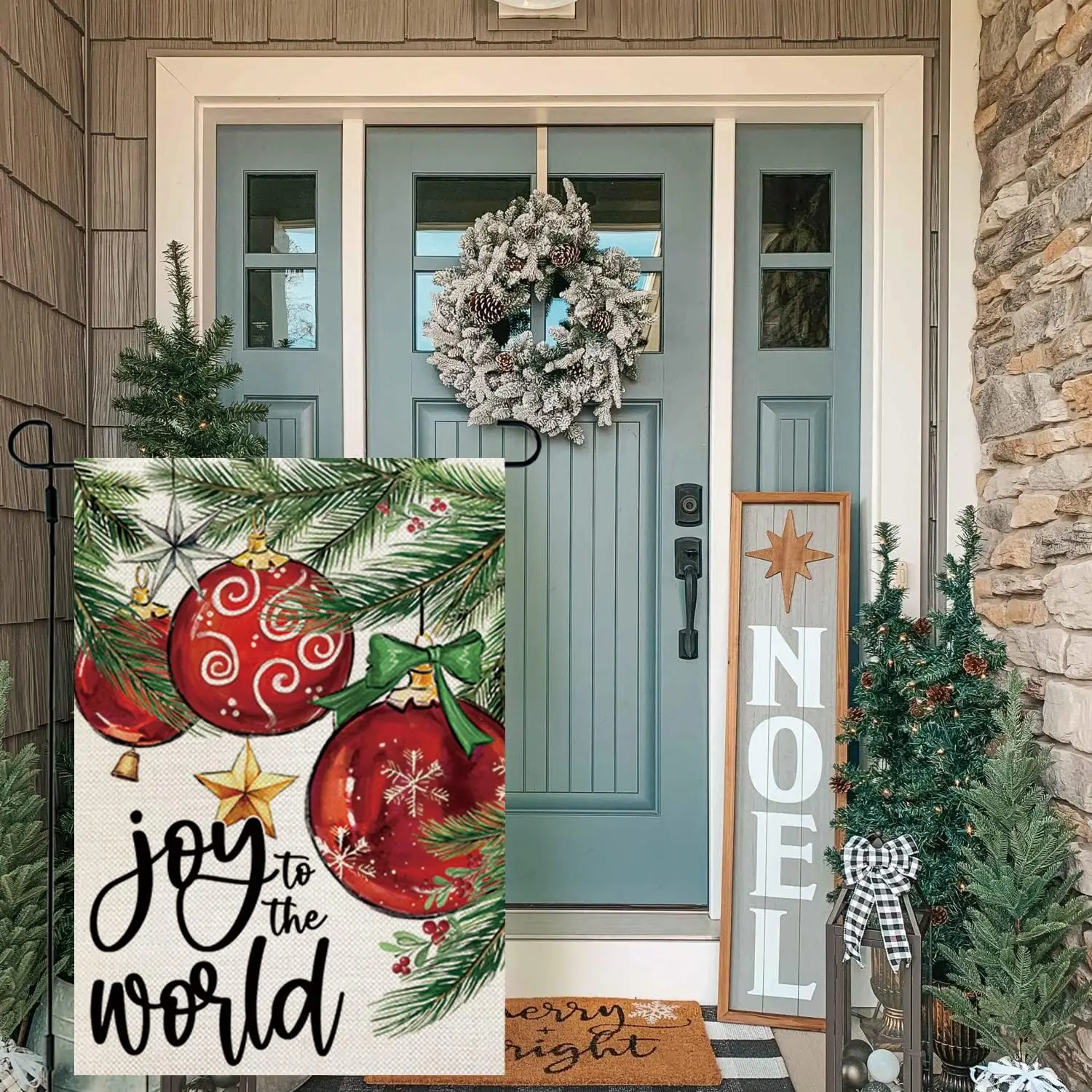Christmas Joy to the World Garden Flag for Outside 12x18 bbp