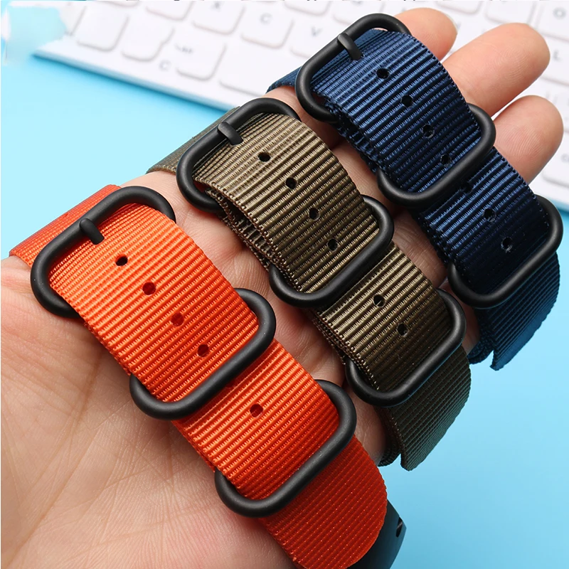 22mm High Quality Nylon Watch Strap For Suunto D4I D4I novo Strap Diving Black Blue Orange Watch Bracelet