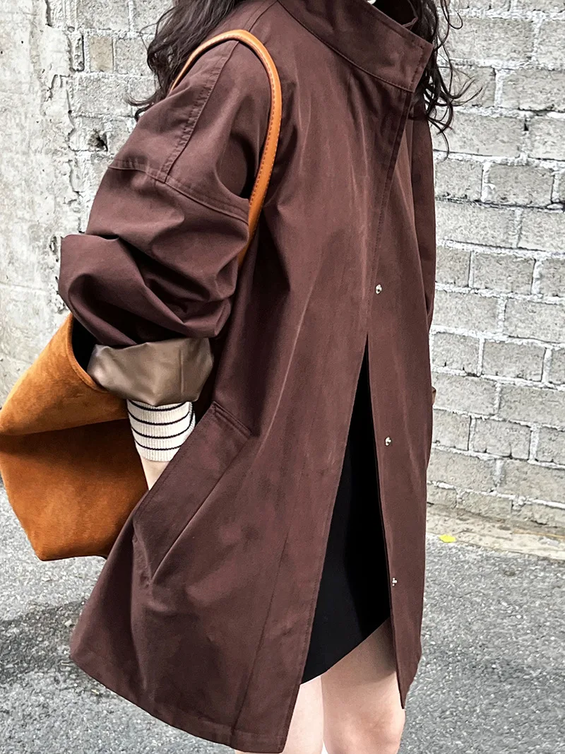 LANMREM Temperament Short Trench For Women Lapel Single Breasted Solid Color Pockets Design Coat 2026 Spring Autumn New 2Z2225 13 IMG_7887(20230920-152231).jpg