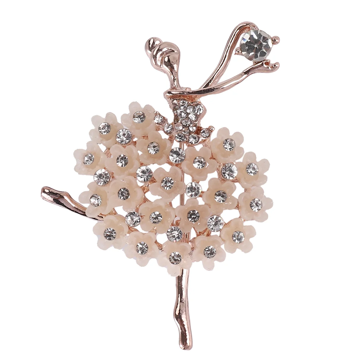 AOAO-Ballet Angel Girl مكعب حجر الراين الديكور بروش دبوس لمعطف سترة