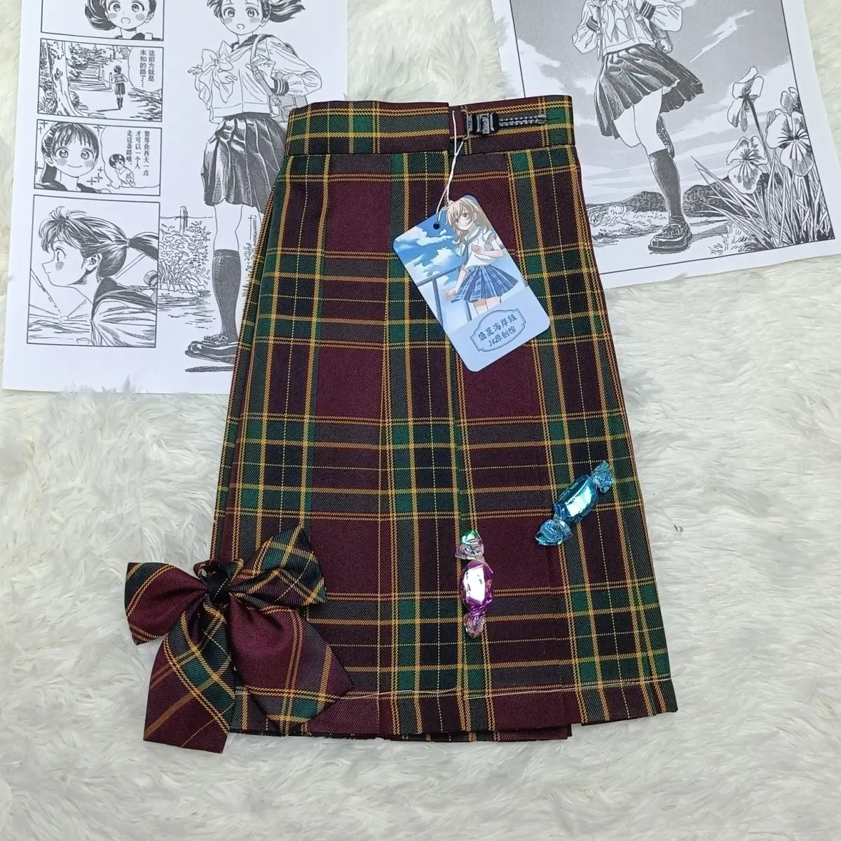 가을 겨울 오르트 스커트 오리지널 디자인 스쿨 오르트 JK 슬레 여성용 패셔너블 투피스 세트 V넥 오르트 스웨이드