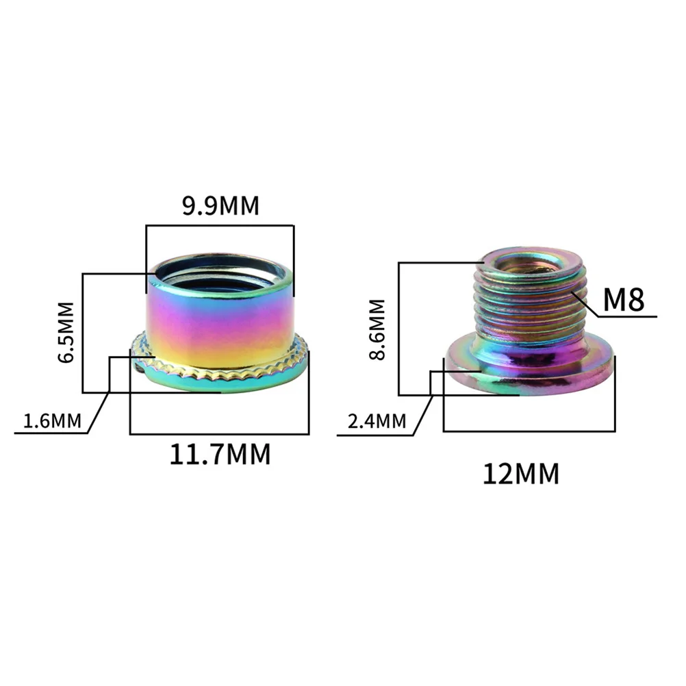 

5pcs Electroplated Chainring Wheel Screw Crank Single Disc Bolt Replacement Parts Durable Pvc Coating Fine Tooth Pattern