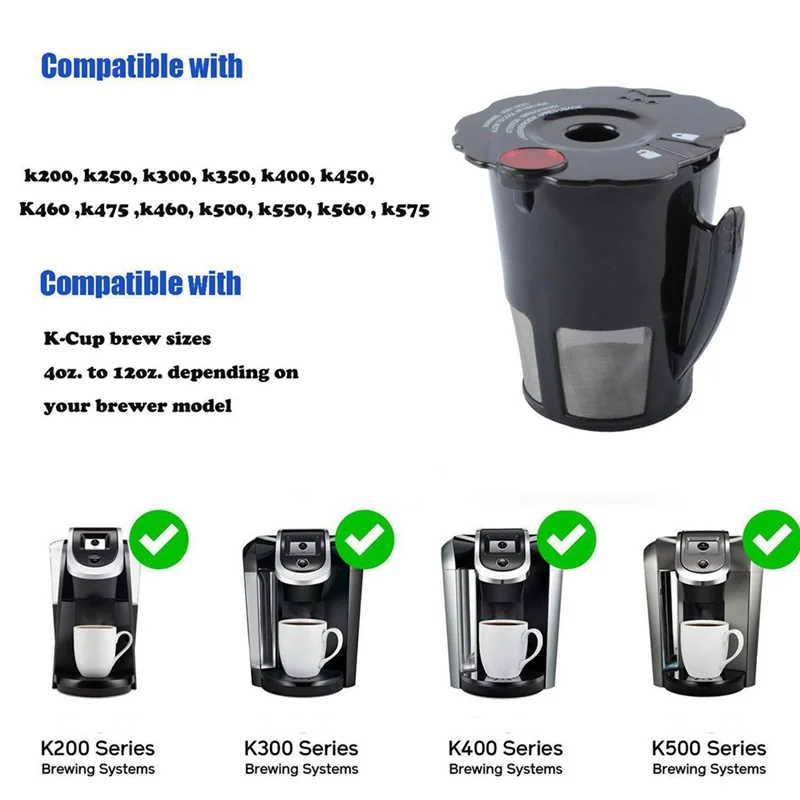 BBNV-فلتر القهوة القابل لإعادة الاستخدام Forkeurig K-Cup 2.0 نموذج استبدال جزء K200 K250 K300 K350 K400 K450 سلسلة