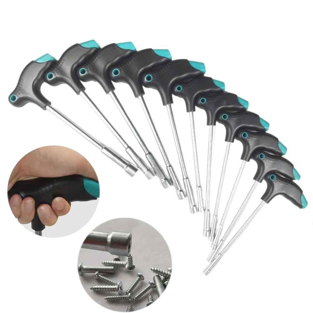 11PCS T Type Hex Socket Wrench Set Chromium Vanadium Steel Magnetic Head With Hanging Hole For Home Repair