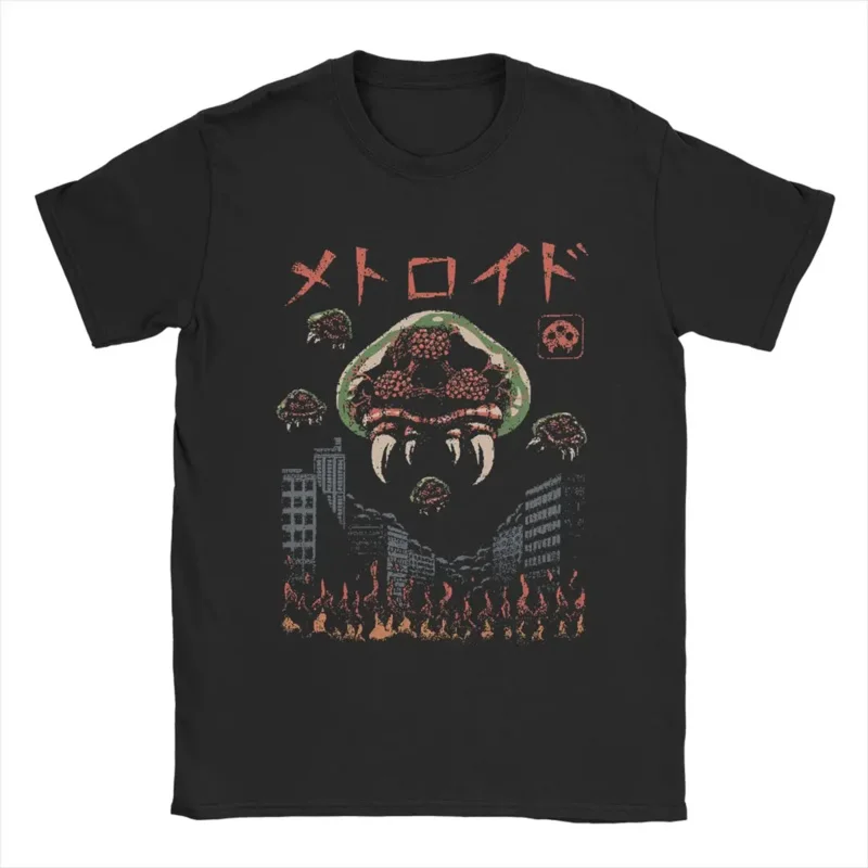 Parasitic kaiju Super Metroid T-shirt for men Game creative pure cotton tee shirt Short Sleeve T shirts graphic printed tops