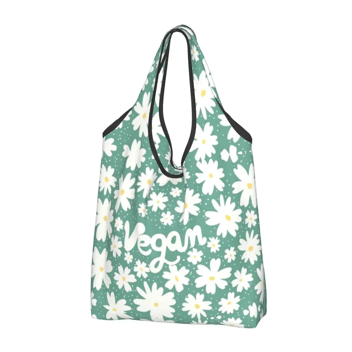 

Cute 100 Vegan Shopping Tote Bag Portable Vegetarian Life Groceries Shopper Shoulder