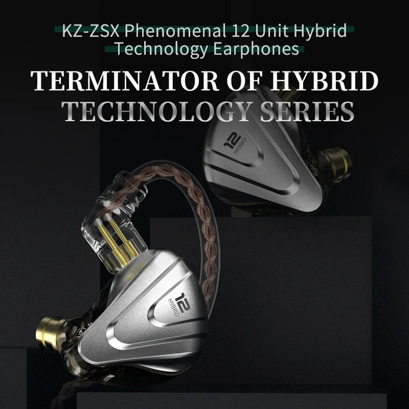 KZ ZSX ターミネーター メタル ヘッドセット 5BA + 1DD ハイブリッド 12 ドライバー HIFI 低音イヤホン インイヤー モニター ノイズ キャンセリング イヤホン