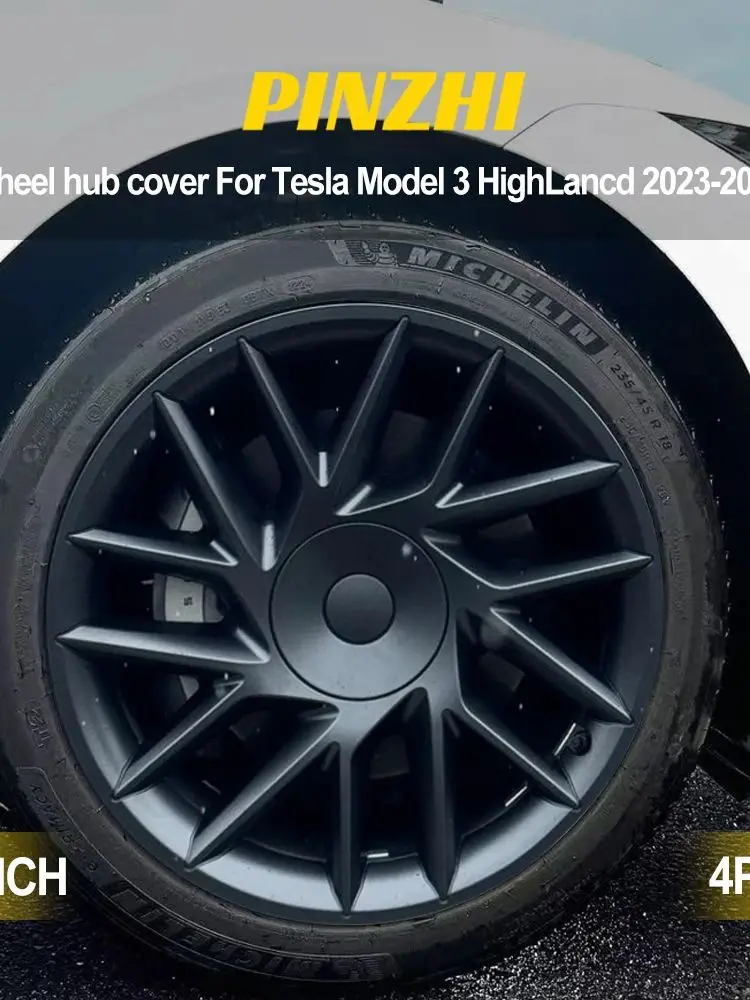 2023-2025 4PCS 18-Zoll Rad Abdeckung Design Für Tesla Modell 3 Highland Radkappen Turbine Stil hub Kappen Ersatz Zubehör