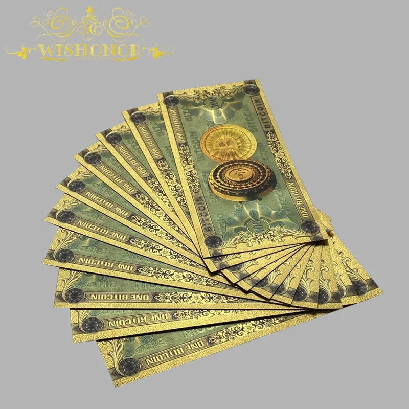 أوراق نقدية من ورق فويل بلون جميل ، دوجوين ، مائة ، أوراق تذكارية ، مجموعات الأوراق النقدية ، 10 في اللوت