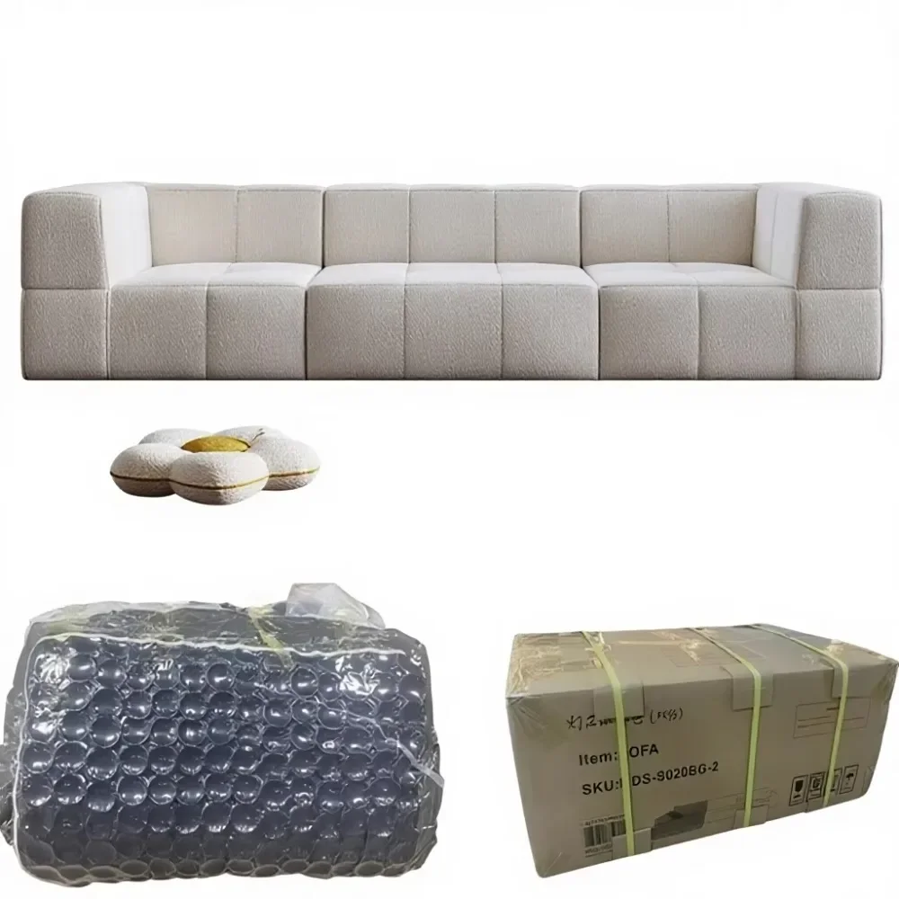 Modern Square Sponge Foam Environmentally Friendly and Comfortable Vacuum Compression Sofa Set Villa Living Room Combination