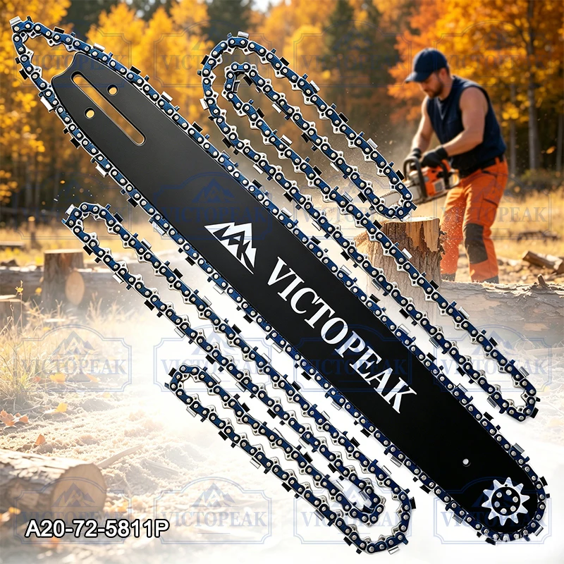 20 Inch Chainsaw Guide Bar Chain 3/8'' 0.058'' 72 Links For Husqvarna Chainsaw Garden Tool Parts Accessories