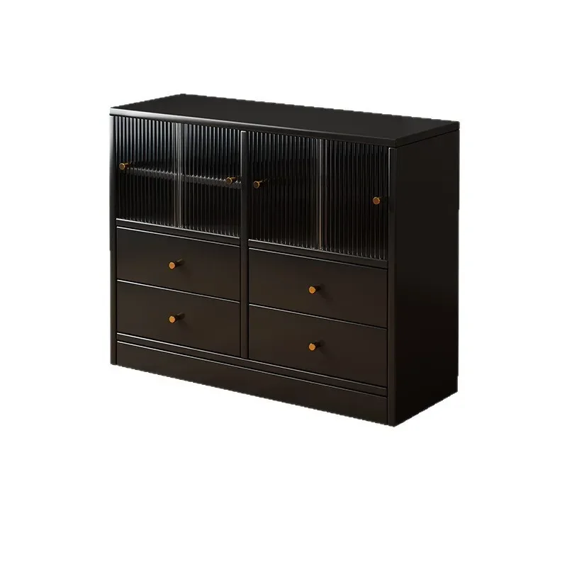 Black Medieval Style 9 Grid Storage Cabinet Living Room Sofa Side Table Bookcase Locker Furniture