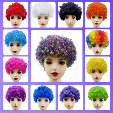 Explosive head funny funny clown wig headgear wig for adults and children afro hair fans prom party festival