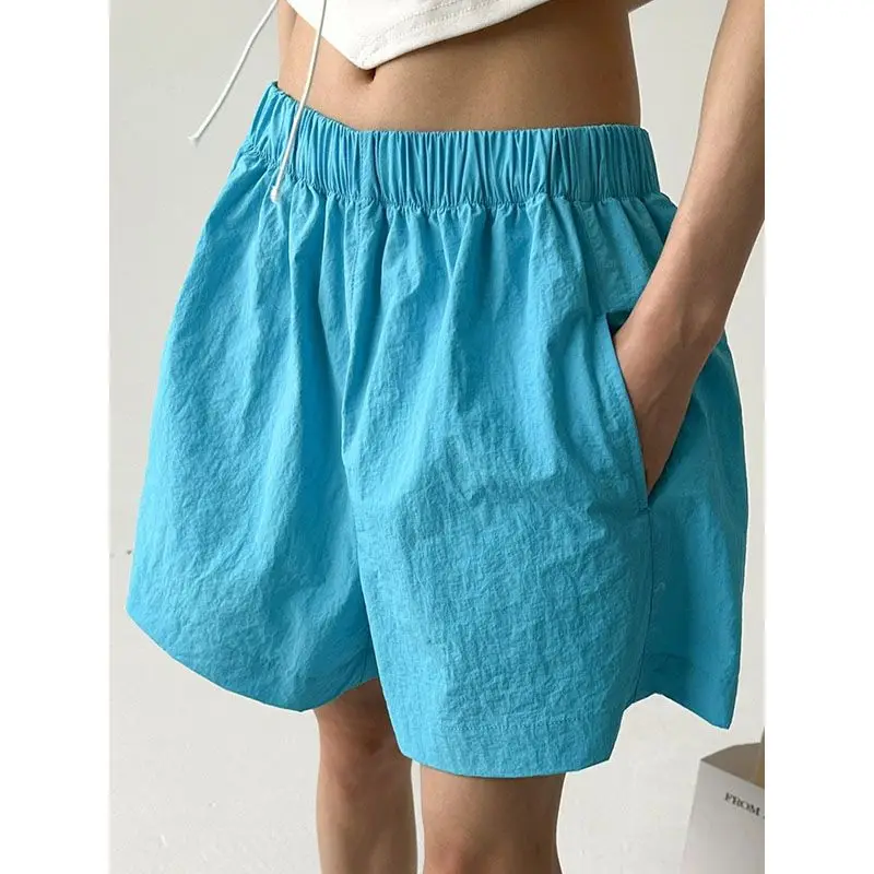Quick-dry polular women's shorts 2025 elastic waist wide leg short pants loose fit travel beach shorts for women streetwear