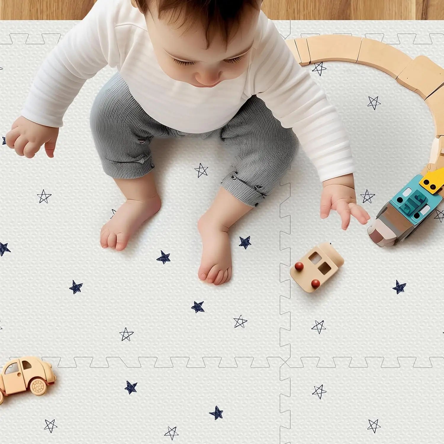 Baby Foam Play Mat, PIGLOG 72x48 Baby Crawling Mat, Floor Mats for Kids for Infants with Interlocking Floor Tiles, Toddler Playm view 2