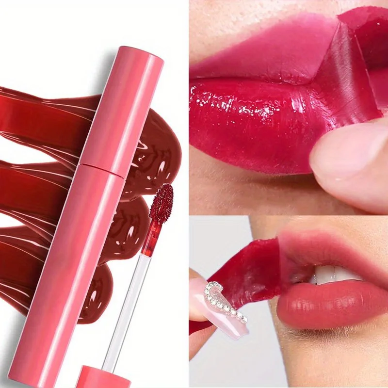 Peel-off Lipgloss Lipstick Waterproof Lasting Tear Off Lip Liner Tattoo Orange Brown Natural Pink Lip Tint Cosmetic for Women