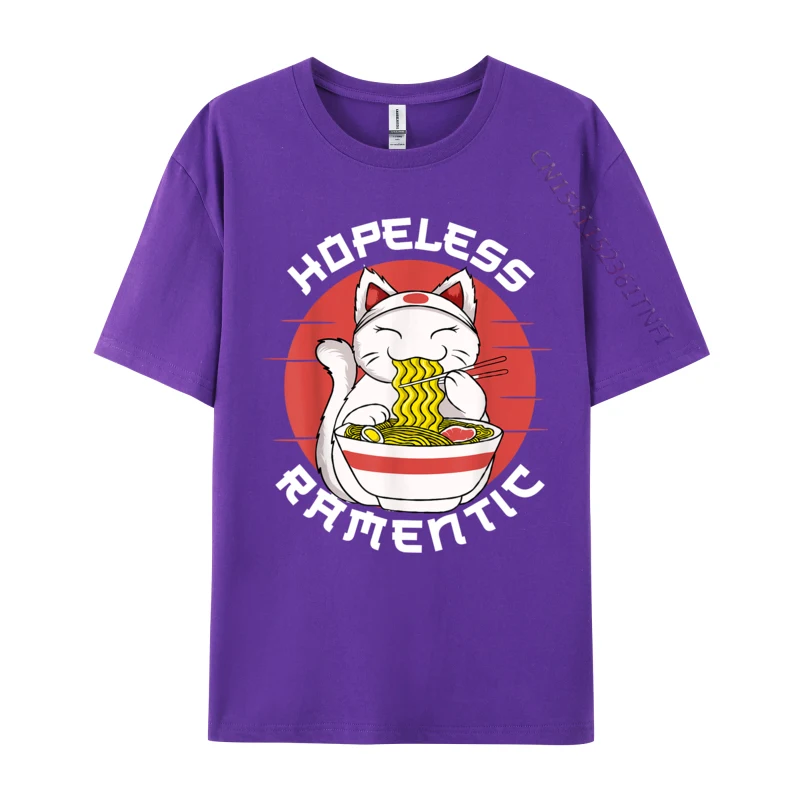 Ramen Noodles Hopeless Ramentic Japanese Kawaii Cat Gift Cotton Men Tshirts Print Tops & Tees Special comfortable T Shirts
