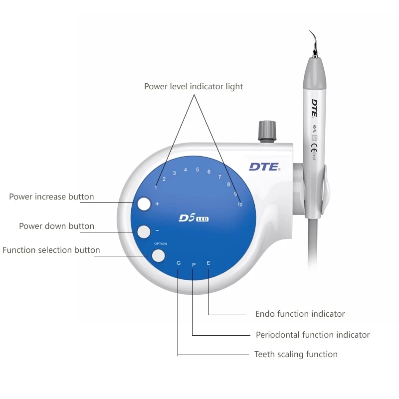 Dental Ultrasonic Scaler DTE D5 LED Multi-Function Tooth Scaling Machine Periodontal Endo Scaling Dentistry Tools