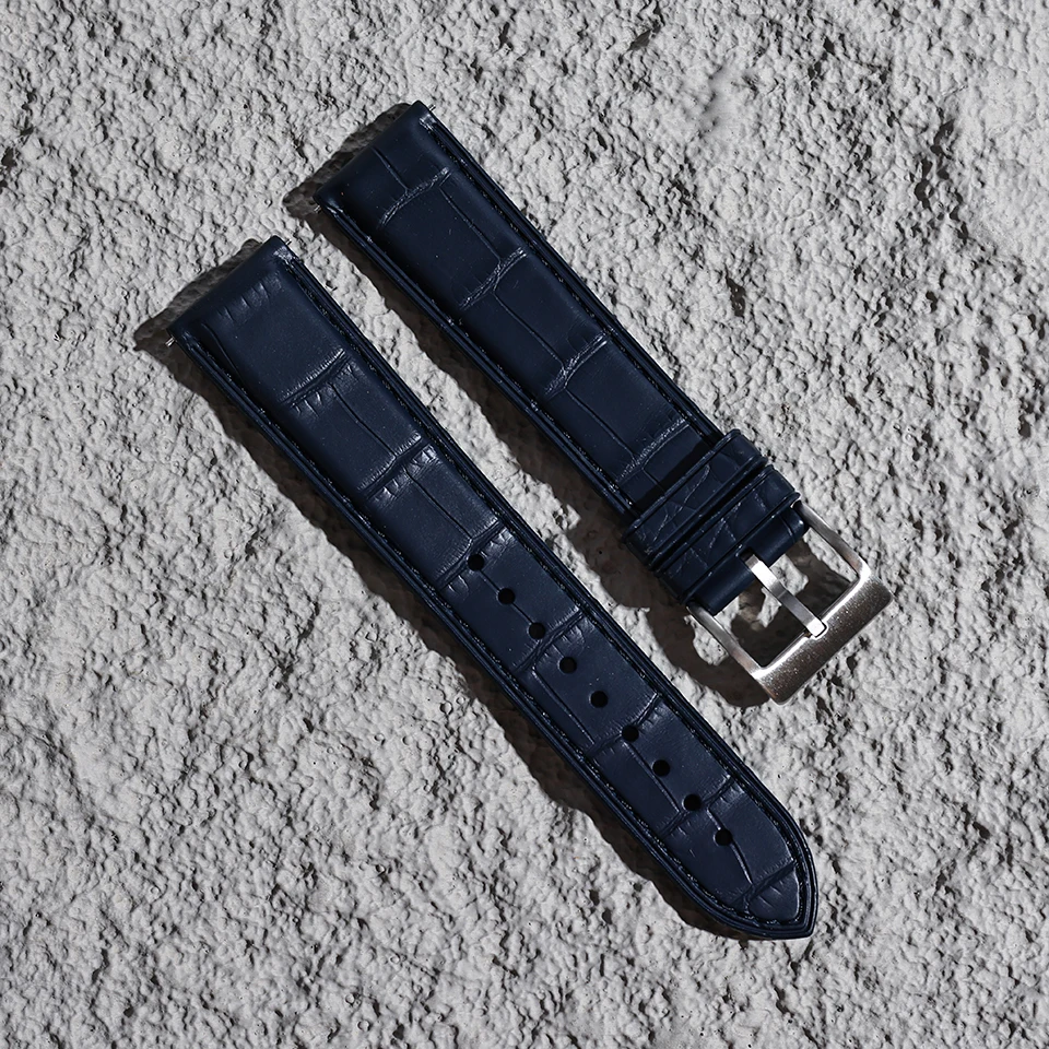 Großhandel Kunstleder-Uhrenarmbänder mit Krokodilmuster 20mm 22mm Wasserdichtes Sport-Fluorkautschuk-Uhrenarmband für Omega – Detail 7