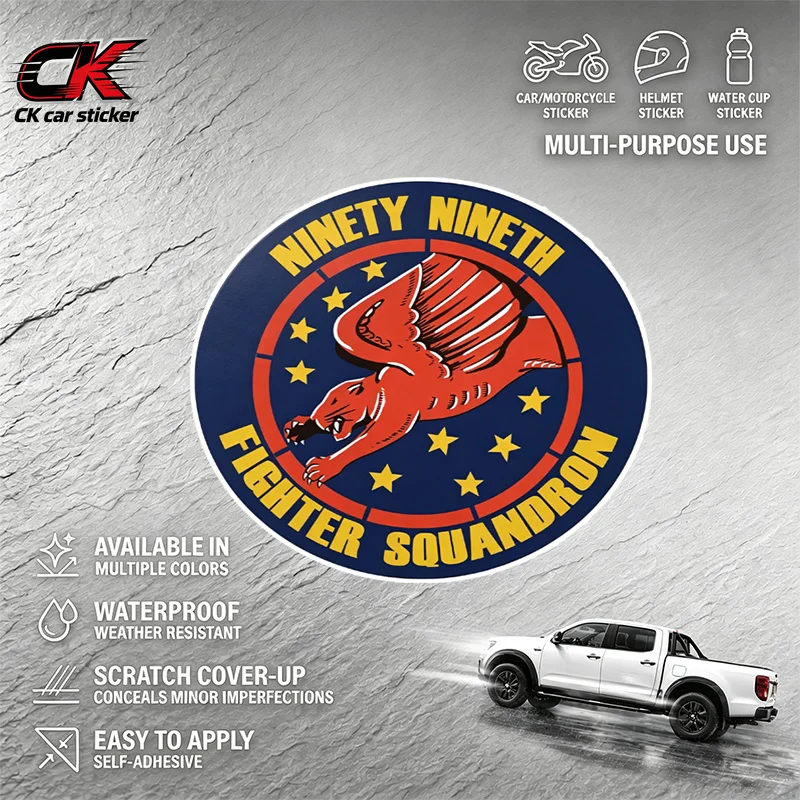 Military Fighter Squadron Car Vinyl Sticker Waterproof Customizable for Car Motorcycle Laptop Auto Body Decoration