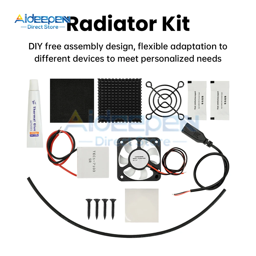 عالية الكفاءة تيار مستمر 5 فولت 2A مجموعة تبريد الهاتف TEC1-7103 رقاقة التبريد مع 5500 دورة في الدقيقة مروحة هادئة مايكرو USB/USB/نوع C واجهة #2