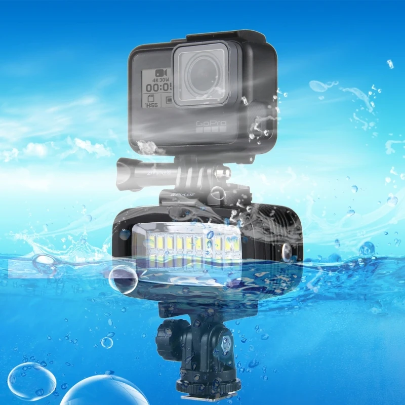 

PULUZ 20 светодиодов 40 м водонепроницаемость IPX8 фотостудия Фотография фотовспышка адаптер БЫСТРОРАЗЪЕМНАЯ Пряжка винт 2 фильтра