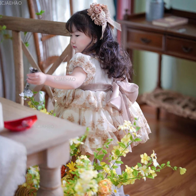 فستان بناتي للأطفال من التول منتفخ ملابس لحفلات أعياد الميلاد وحفلات أميرات للأطفال الصغار في السنة الأولى فساتين صيفية تنكرية