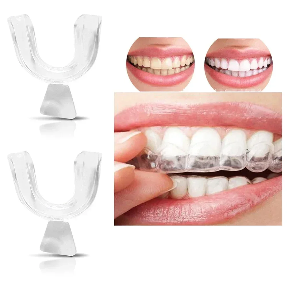 2pcs Silicone Orthodontic Braces Dental Teeth Whiten Braces Bleaching Molding Trays Custom Moldable Thermoform Teeth Corrector