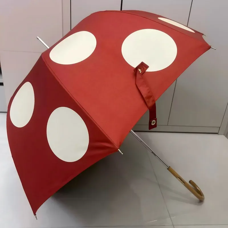 For Arched Retro Leopard Print Umbrella Vinyl Sunshade High Value Weather Rain Dual Purpose Sun Protection UV