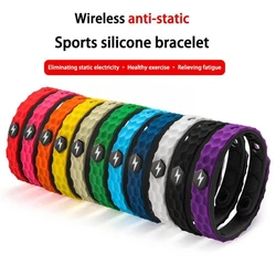 Wireless Anti-static Silicone Bracelet Men Women Fashion Waterproof Adjustable Basketball Anion Bracelet Wrist Strap Wristbands