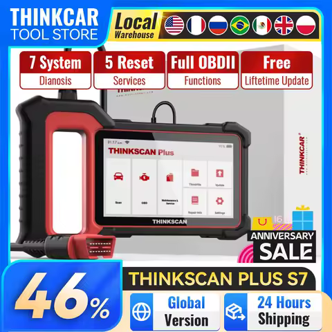 Thinkcar Thinkscan Plus S7 Diagnostic Tool Engine ABS Transmission BCM AC IC System OBD2 Scanner With 5 Reset Automotive Scanner
