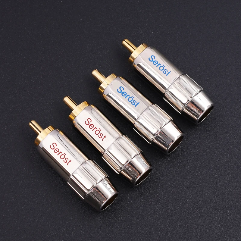 Serost R08 Cable de audio HiFi RCA 24K Conector de latón chapado en oro para 8 mm de diámetro