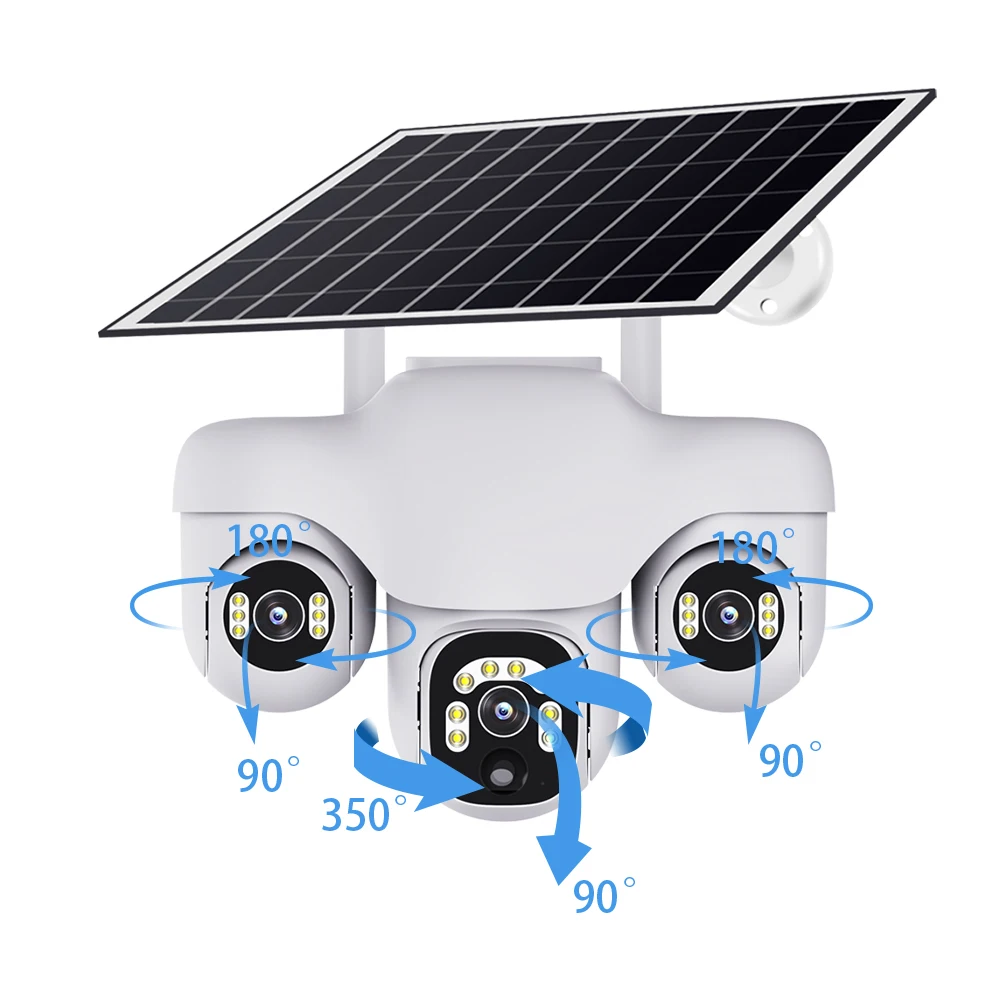 4G WiFi Solar PTZ Security Camera, CMOS Sensor SD Card Storage Motion Detection Two‑Way Audio Outdoor Night Vision Surveillance