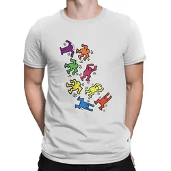 Dance Haring Man's TShirt Cartoon stick figure O Neck Short Sleeve 100% Cotton T Shirt Humor High Quality Birthday Gifts