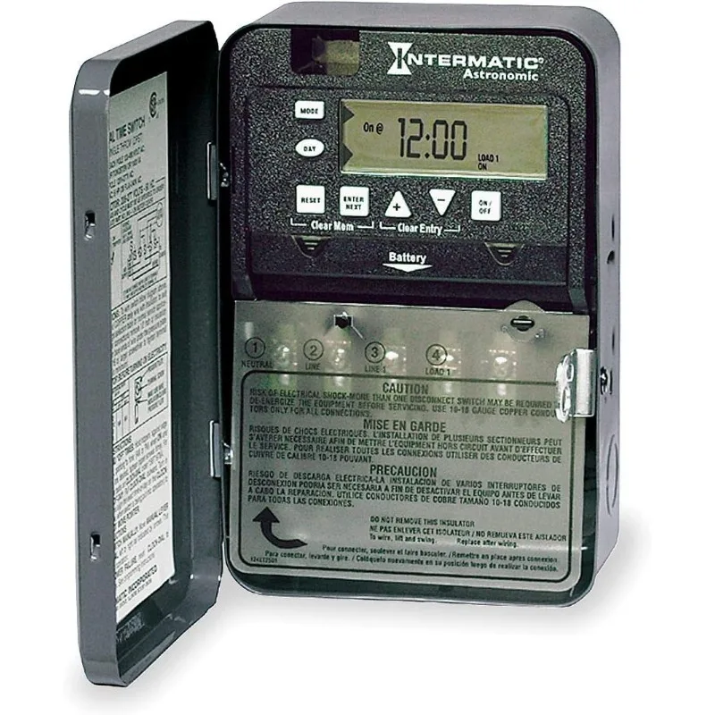 ET8015C 120-277V 30A SPST 7-Day Astronomic Digital Timer - Automated Load Switching, Multi-Volt Operation, to-The-Minute