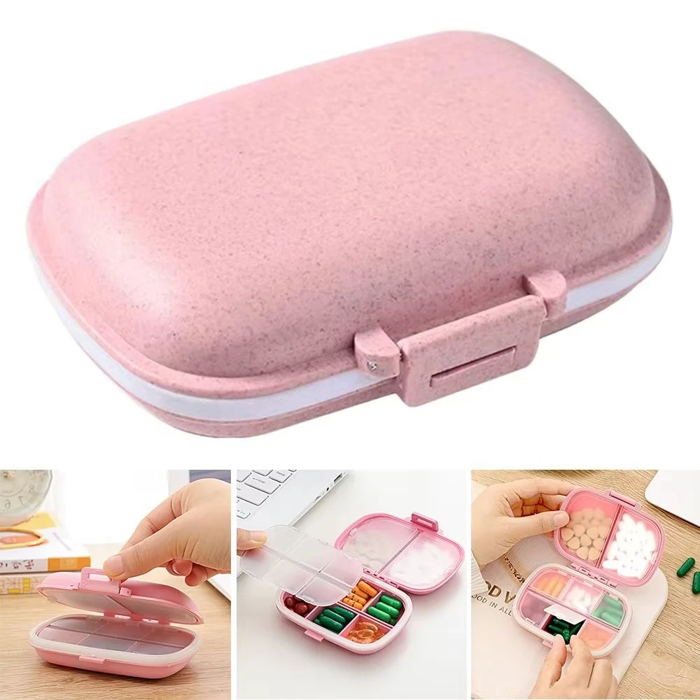 

8-Grid Mini Pill Box Side Silicone Sealing Strip Is Moisture-Proof Not Easy To Mix Food-Grade Material Portable Pill Packing Box