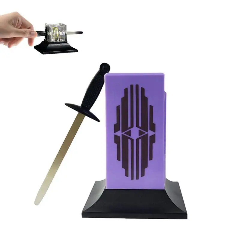 Tenyo Sword Through Ring Inside Casket (Crystal Cleaver) Magic Tricks Penetrating Sword Thru Magic Props Gimmick Accessories Toy