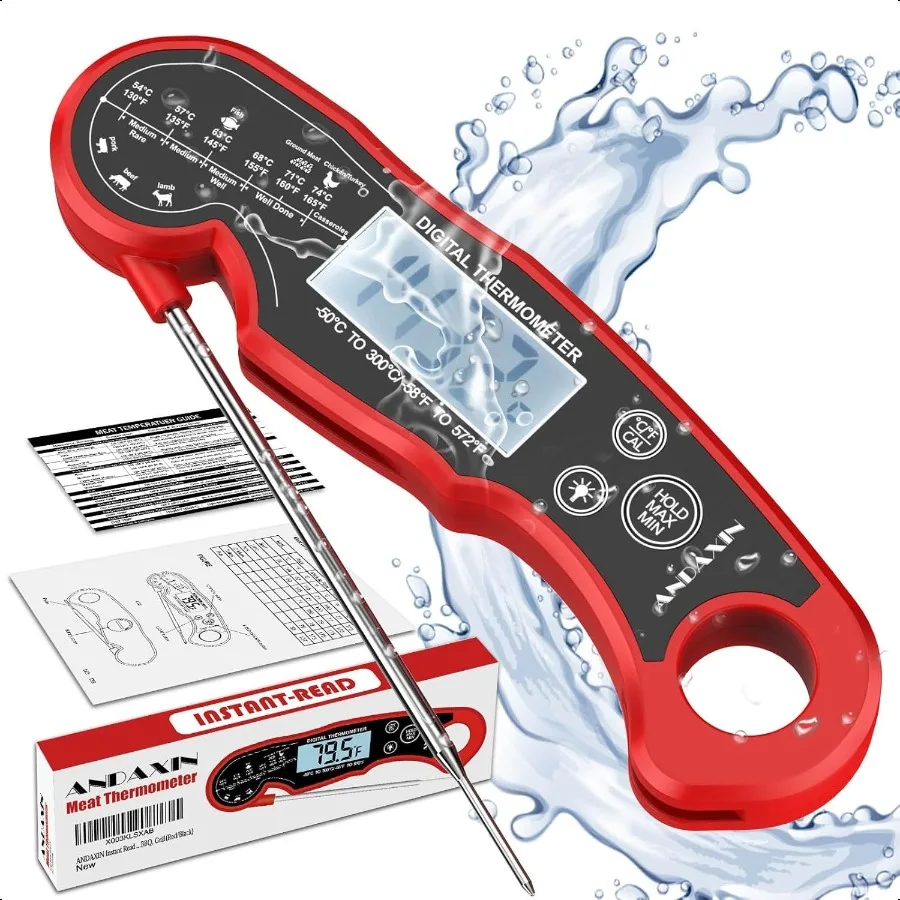 

Meat Thermometer Digital for Grilling and Cooking Waterproof UltraFast Instant Read Food thermometers with Backlight Calibratio
