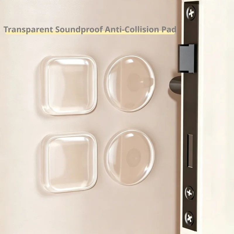 Door Wall Guard Transparent Waterproof 6Pcs Silicone Door Stopper Pads, Adhesive Mute Anti-Shock Handle Bumper Stickers