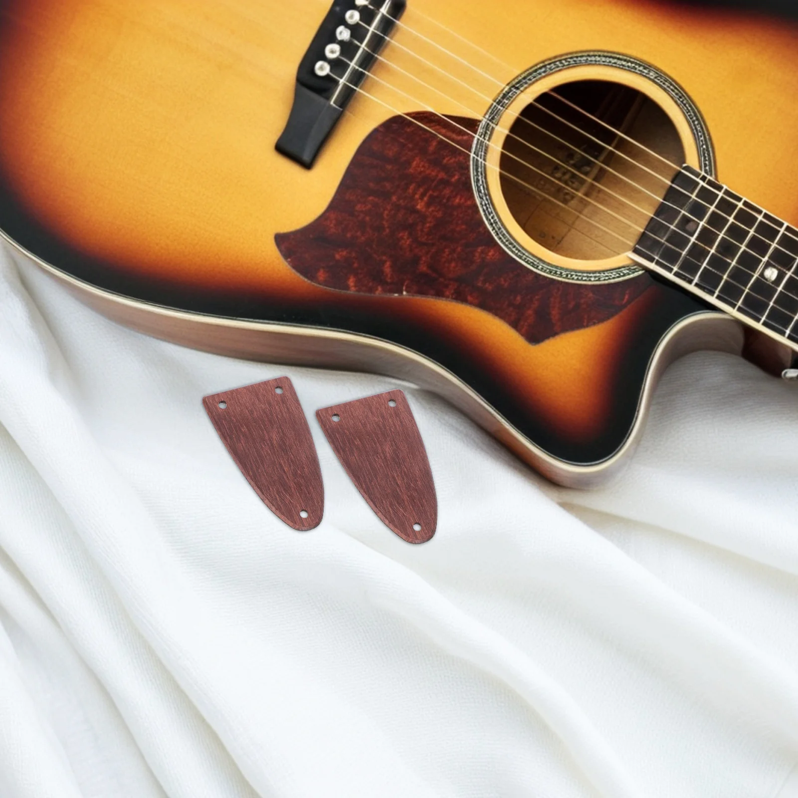 

2 pcs Wooden Electric Guitar Truss Rod Covers 3 Holes Headstock Plate For Bass Replacement Parts Repair Accessories Tool Fit