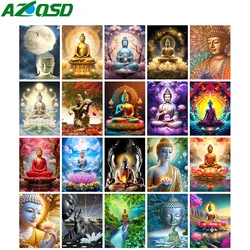 AZQSD 5d Diamond Painting Buddha Religious Portrait Mosaic Cross Stitch Full Kits Icon Embroidery Sale Landscape Wall Decoration