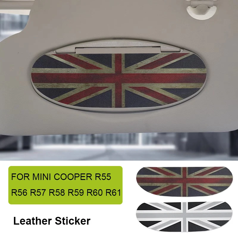 

Кожаная наклейка на солнцезащитный козырек автомобиля для Mini Cooper Clubman R55 R56 R57 R58 R59 R60 R61 Countryman, зеркало для макияжа, задние наклейки, наклейка