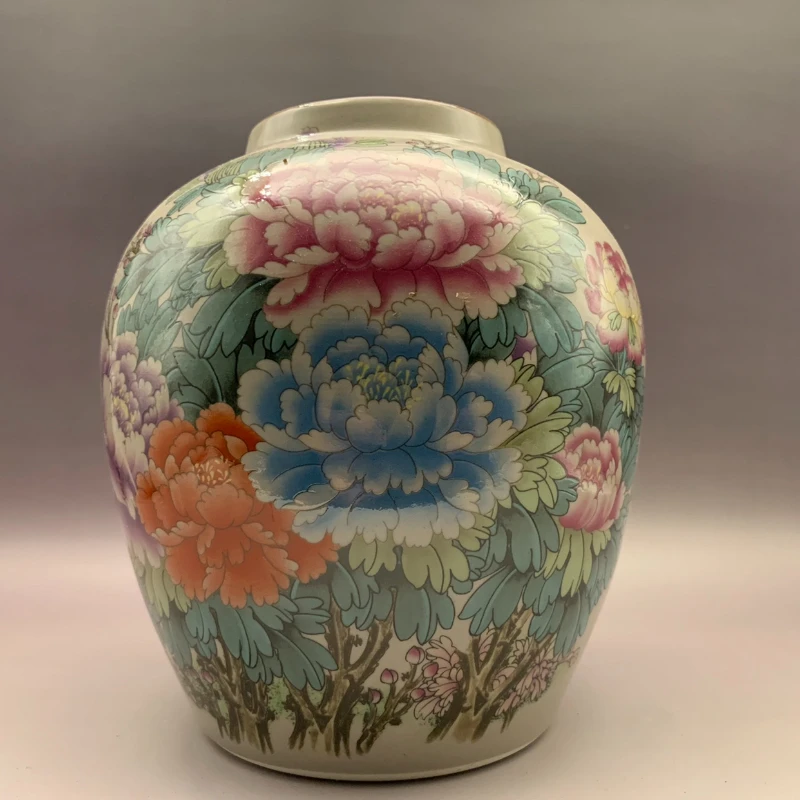 

Pastel Peony Wealthy Picture Ceramic Jar/Altar Home Decor Antique Porcelain Antique Collection Ornaments Decoration Crafts