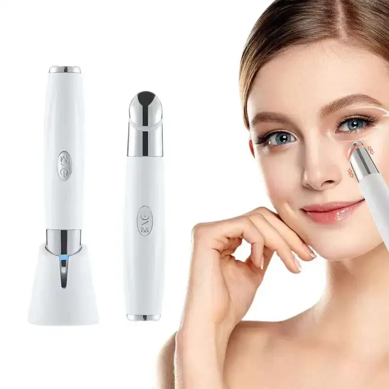 Dispositivo de beleza para cuidados com os olhos, massageador facial 3 em 1, varinha de luz de fóton LED para relaxar olheiras, bolsas para inchaço, ferramenta de cuidados com a pele